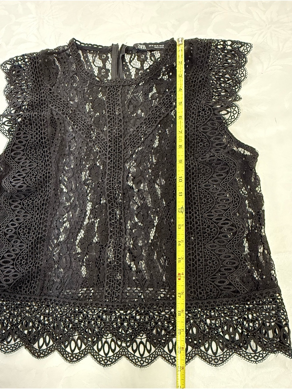 Zara Black Lace Camisole with Scalloped Trim - Picture 8 of 12